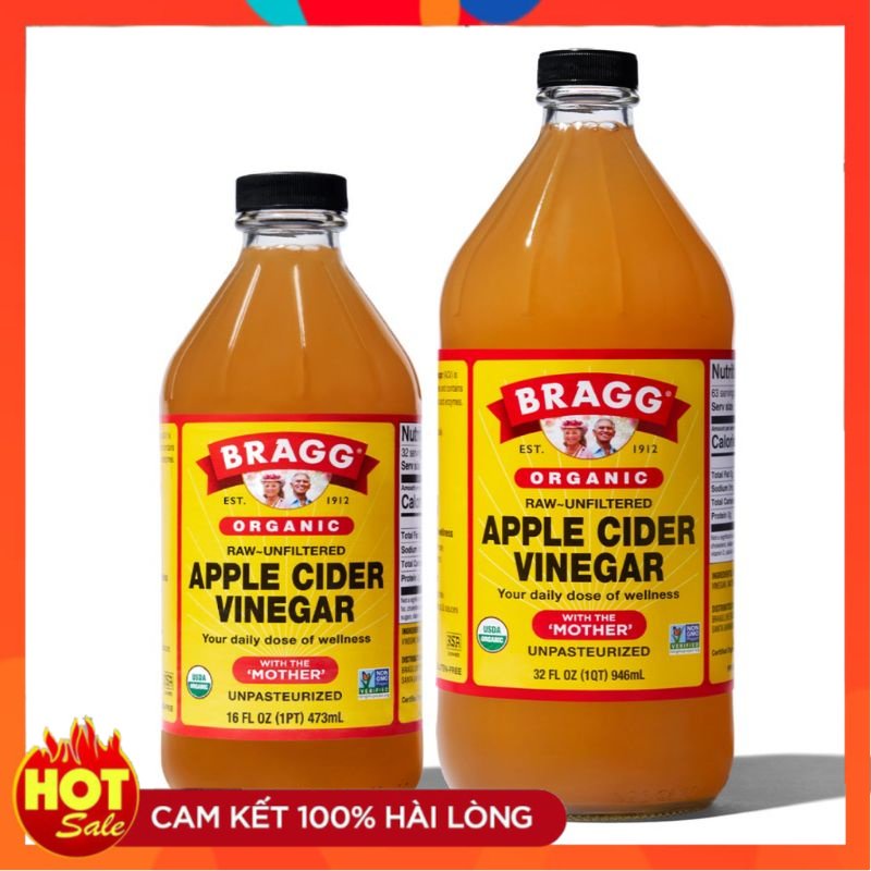 Giấm táo hữu cơ Bragg 437ml / 946ml Raw Apple Cider Vinegar - Small ...