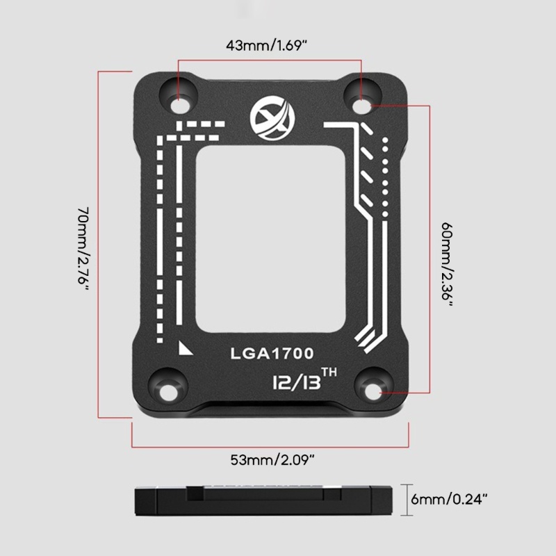 [3C] Giá đỡ bảng điều chỉnh uốn CPU cho LGA1700 LGA1800 Intel12th 13thGen- CNC- Hợp kim nhôm Fr