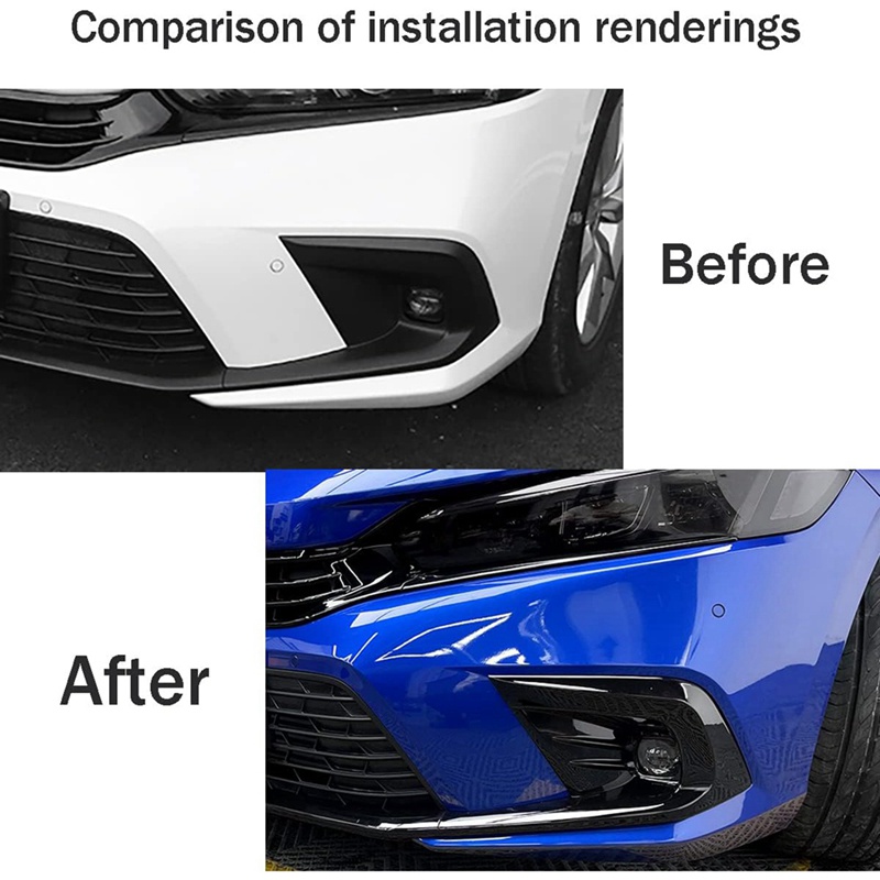 Khung Bảo Vệ Đèn Sương Mù Phía Trước Trang Trí Cho Xe Hơi Honda Civic 11Th Gen 2022 2023