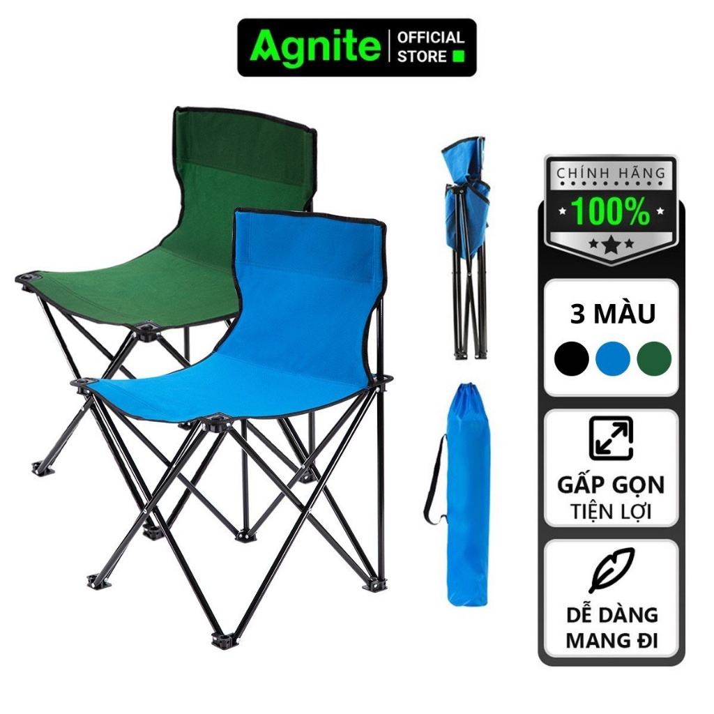 Ghế cắm trại, dã ngoại, câu cá chống nước chính hãng AGNITE, gấp gọn nhiều size, tặng kèm túi