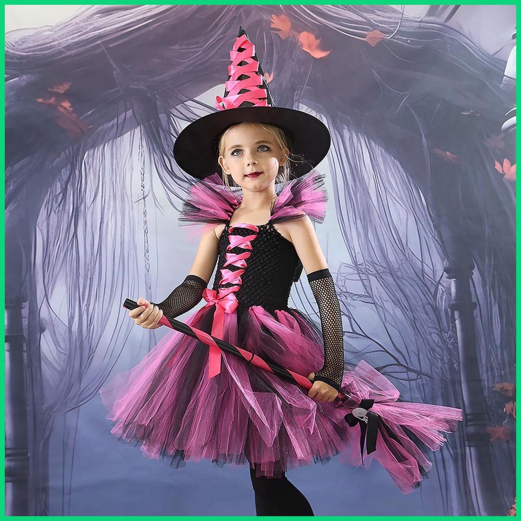 Mũ/chổi phù thủy phong cách halloween cho trẻ em