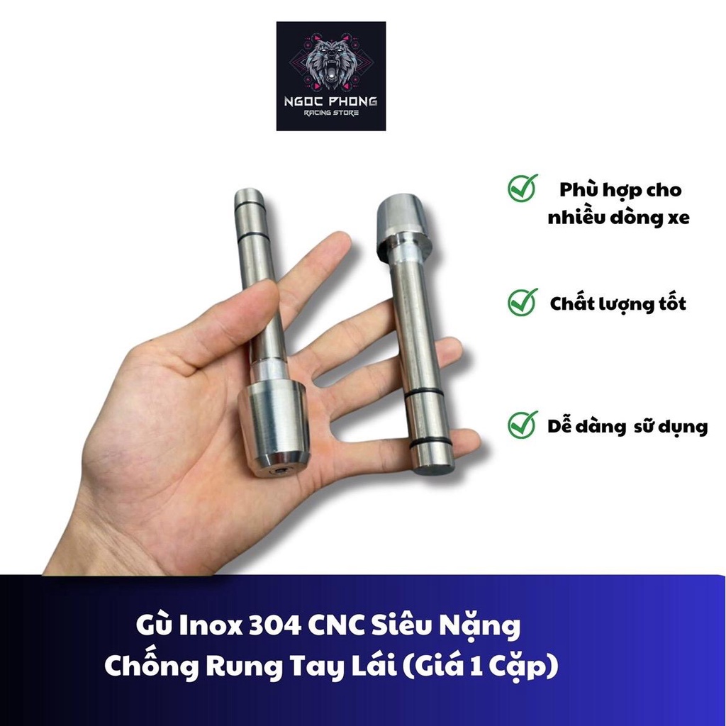 Gù Nặng Inox Kiểu SH Chống Run Tay Lái Đặc Nguyên Khối CÂY INOX CHỐNG ...