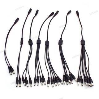 Dây Cáp Chia Nguồn 1 Female Sang 2 3 4 5 6 8 Chiều DC 5.5x2.1mm Cho Đèn Led Dây cctv
