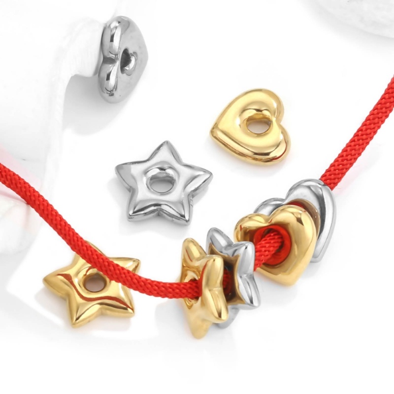 ZYARUKO Trái Tim Ngôi Sao Charm Thép Không Gỉ Miếng Đệm Hạt DIY Trang Sức Làm Móc Khóa