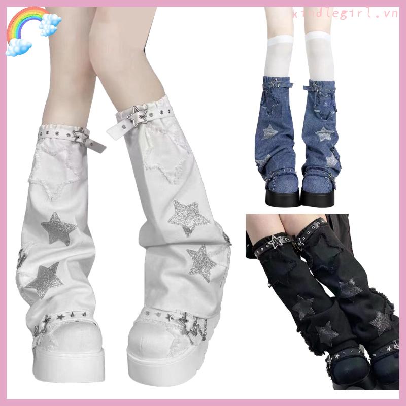 King y2k bandage belt socks gothic leg warmers punk style girls vớ nhật bản