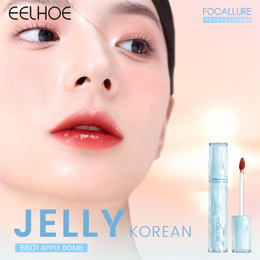 Ảnh Son bóng FOCALLURE Pro-juicy Jelly Watery Tint Dew Hàn Quốc dưỡng ẩm không dính căng mọng môi 1