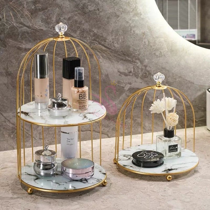 Kệ đựng mỹ phẩm lồng chim Lily's decor house một hai tầng trang trí nhà đựng bánh kẹo