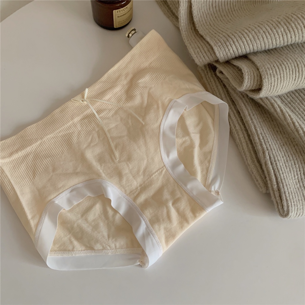 Quần Lót Cotton Mềm Mại Kháng Khuẩn Thân Thiện Với Da Không Đường May Đính Nơ Thời Trang Cho Nữ