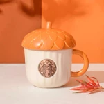 Graby2025 Sáng Tạo Starbucks Cup Fox Gốm Cốc Thu Đông Rừng Cà Phê Lá Phong Acorn Cốc Sữa Cáo Dễ Thương Sóc Cốc Trang Trí Hộ Gia Đình Cốc Nước [Giá Trị CP Tuyệt Vời] — ảnh 4