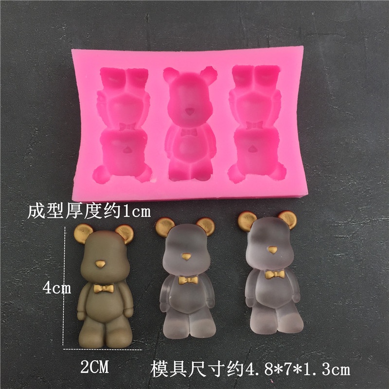 Khuôn Làm Bánh Bằng Silicone Hình Gấu Ăn Kem / Kẹo Đường / Kẹo / Xà Phòng DIY