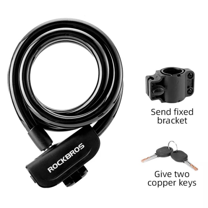 Khóa Cáp Anti-Theft Rockbros Made from Steel - Phù Hợp Cho Xe Đạp Off-Road và Đường Núi