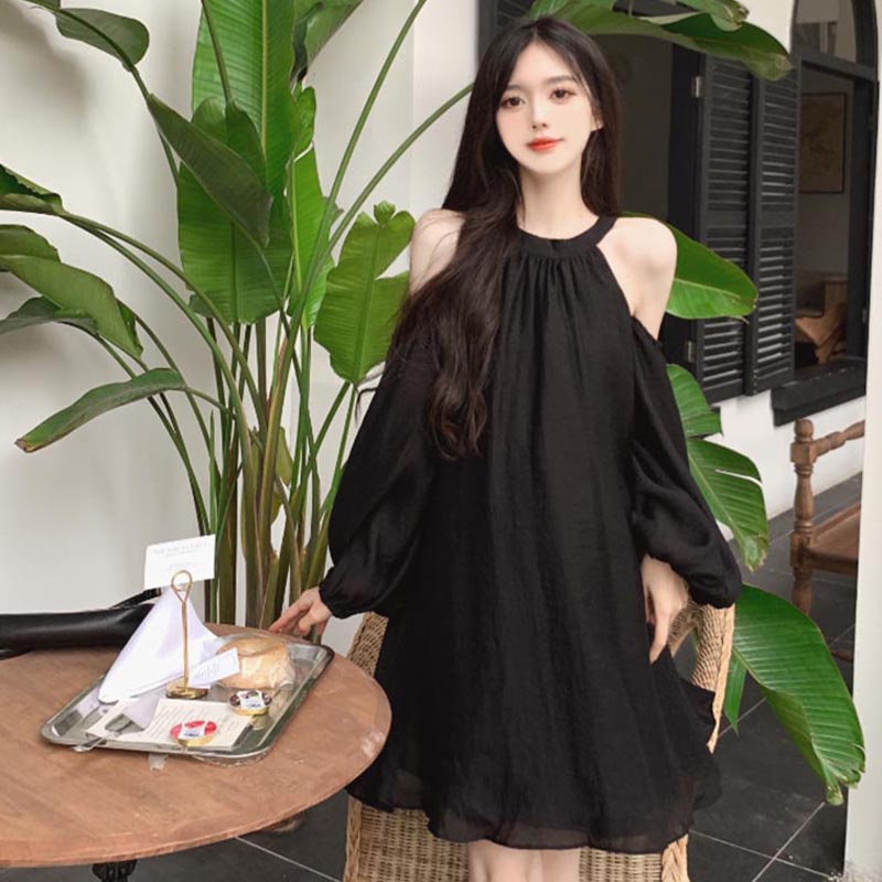 Đầm Chiffon Dáng Rộng Hở Vai Thiết Kế Mới Thời Trang Dành Cho Mùa Hè