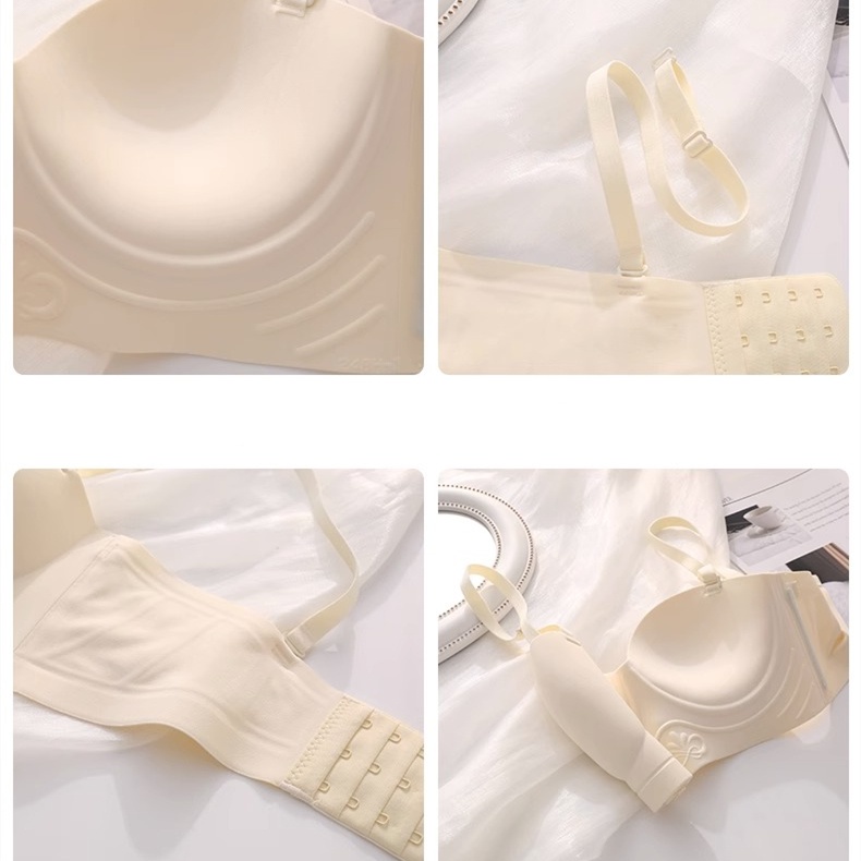 Set Áo Ngực + Quần Lót Không Dây Không Đường May Chống Trượt Có Thể Tháo Rời Thoải Mái Cho Nữ