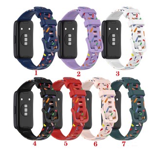 Dành Cho Huawei Band 10 / 9 / 8 Dây Đeo Silicon In Hình Thời Trang Cho Honor Band 6 Dây Đeo Tay Thay Thế