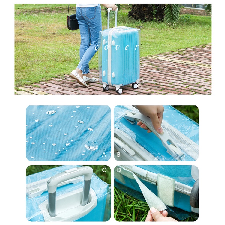 Trùm bọc vali trong suốt 20-22-24-26-28-30 inch không viền M.E.N , nhiều size {HÀNG MỚI VỀ}