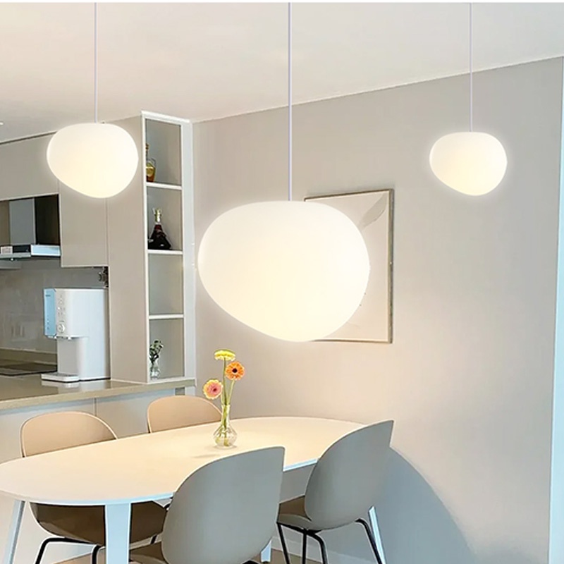 Đèn Thả Trần Đá Cuội Bắc Âu, Đèn Chùm Trang Trí Thương Mại Cầu Thang Xoắn Ốc Led Acrylic Cho Bàn Ăn
