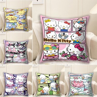 Sanrio Hoạt Hình Dễ Thương Trẻ Em Ném Gối Ngắn Sang Trọng & Polyester Cinnamoroll & Kuromi & Hello Kitty Đệm Ô Tô Phòng Ngủ Sofa Trang Trí Nhà Gối (Không Có Lõi Gối)