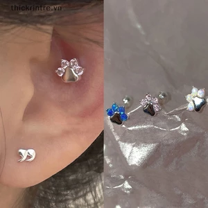 THI 1 Đôi Móng Vuốt Opal Xương Tai Móng Tay Xoắn Ốc Bông Tai Dành Cho Nữ Bé Gái Đảng Mới Mỹ Trang Sức Quà Tặng VN