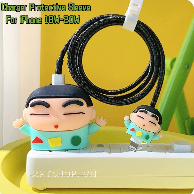 Phụ Kiện Bảo Vệ Đầu Cáp Sạc Nhanh Hình Quái Vật Dễ Thương Cho iPhone