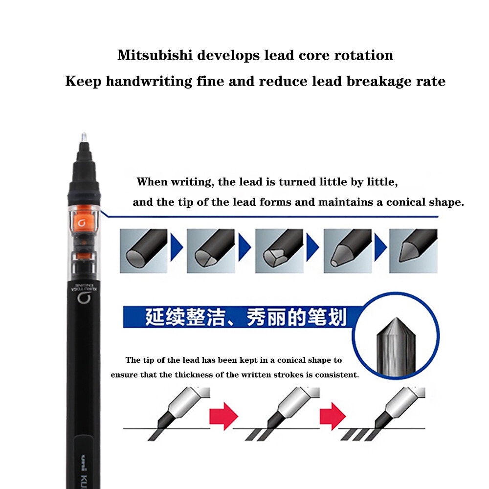 1 Bút Chì Bấm Cơ UNI M5-452 Ngòi 0.5mm Có Thể Tháo Rời