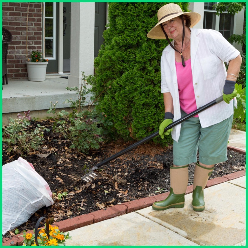 Rake Dụng Cụ Làm Cỏ Sáu Rake Bằng Thép Carbon Cao Cho Nông Trại Sân Vườn