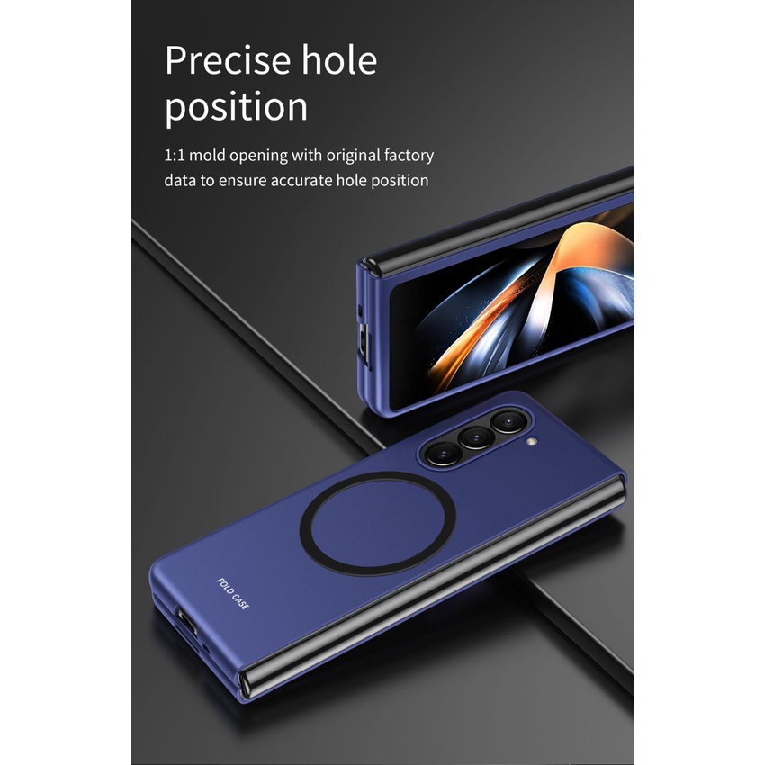 Vỏ điện thoại từ tính inovagen cho samsung galaxy z fold 5, gấp 4, gấp 3, baby skin touch, hỗ trợ sạc không dây, vỏ bảo vệ toàn diện pc chống vân tay