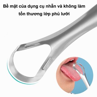 Dụng cụ vệ sinh lưỡi cao cấp, cạo lưỡi sạch, nạo lưỡi bằng inox cho người lớn SUNNY DAY
