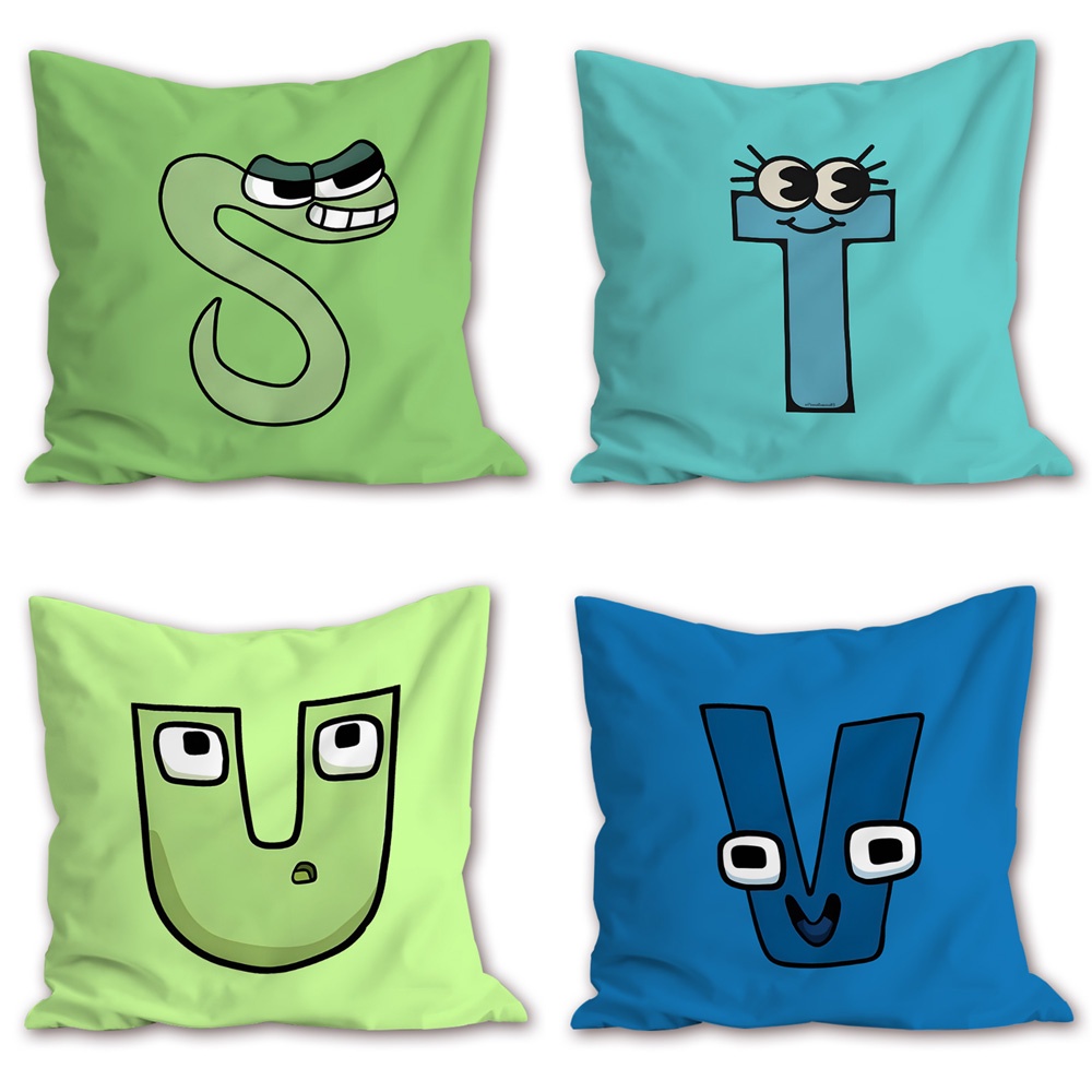 Bộ 26 Vỏ Gối Polyester Một Mặt In Chữ Cái Hoạt Hình Trang Trí Nhà Cửa / Xe Hơi