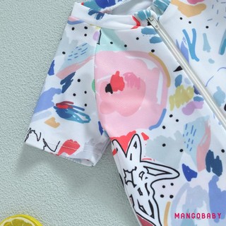Mgg-baby Bé Gái Bé Trai Rash Guard Đồ Bơi Playsuit In Màu Nước Dây Kéo Tay Ngắn Chống Nắng Bộ Đồ Tắm