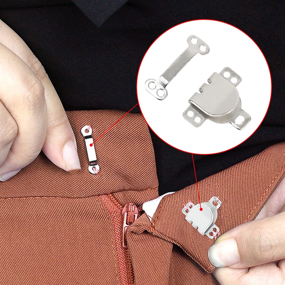 1 Bộ Móc Khóa Kim Loại Vô Hình Có Thể Tháo Rời Dùng May Quần Áo / Váy / Quần Áo DIY