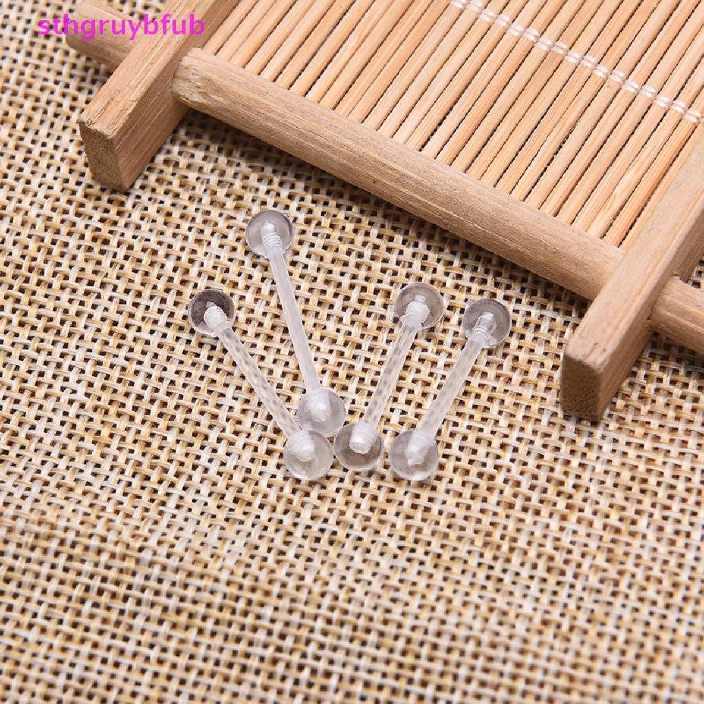Set 10 Khuyên Lưỡi Bằng Acrylic Trong Suốt Cá Tính