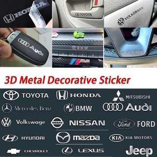 Miếng Dán Kim Loại In Logo 3D Sáng Tạo Trang Trí Gương Chiếu Hậu Xe Hơi Toyota Honda Nissan Mitsubishi Hyundai