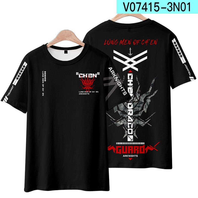 Arknights Áo Thun Nữ Tay Ngắn Tee Unisex Trò Chơi Cosplay Áo Bông Tai Kẹp Anime Thời Trang Oversize Thường Ngày Đồ Họa Hàng Đầu
