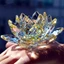 JUIC Crystal Lotus Flower Figurine Bộ sưu tập nhiều màu Quà tặng lưu niệm Nhà & Văn phòng Thủ công thủy tinh
