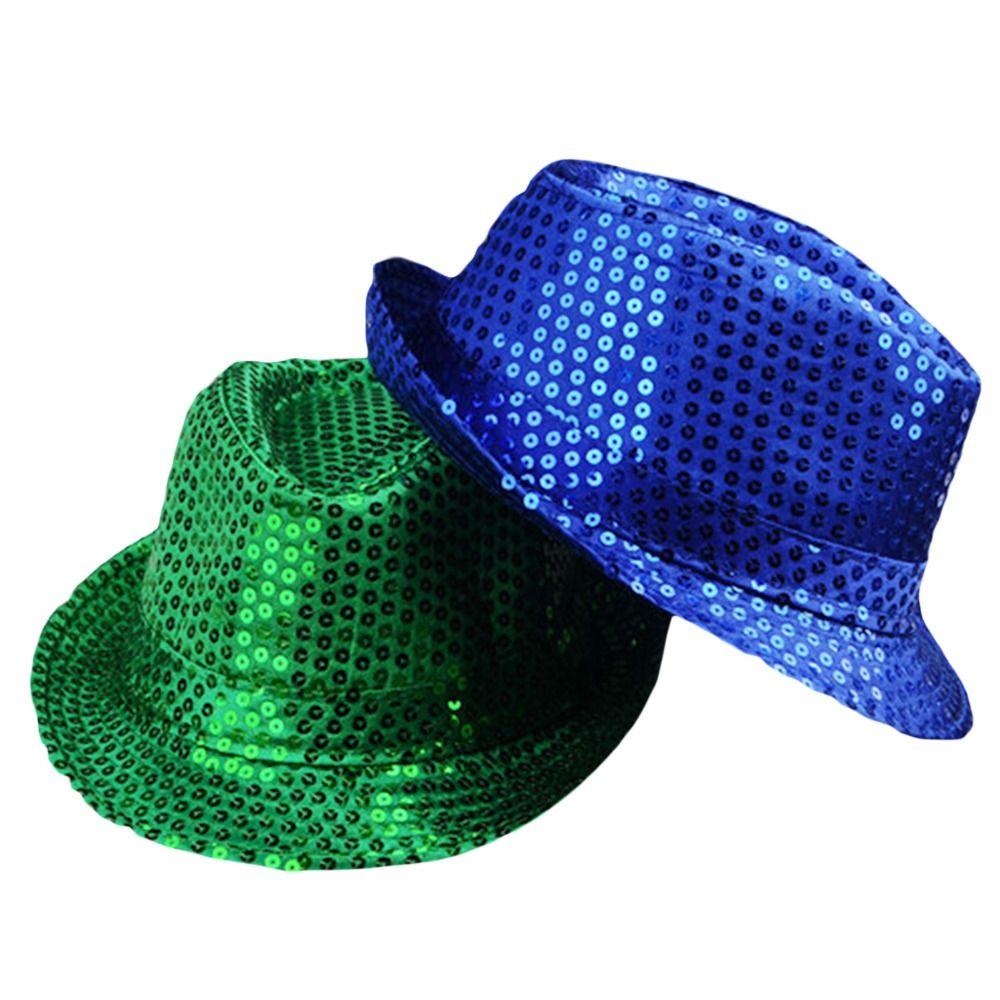 Mũ Jazz MINIMALY, Mũ Panama hóa trang sáng bóng, Sân khấu Cosplay bền bỉ Sequins Khiêu vũ Mũ biểu diễn nam nữ