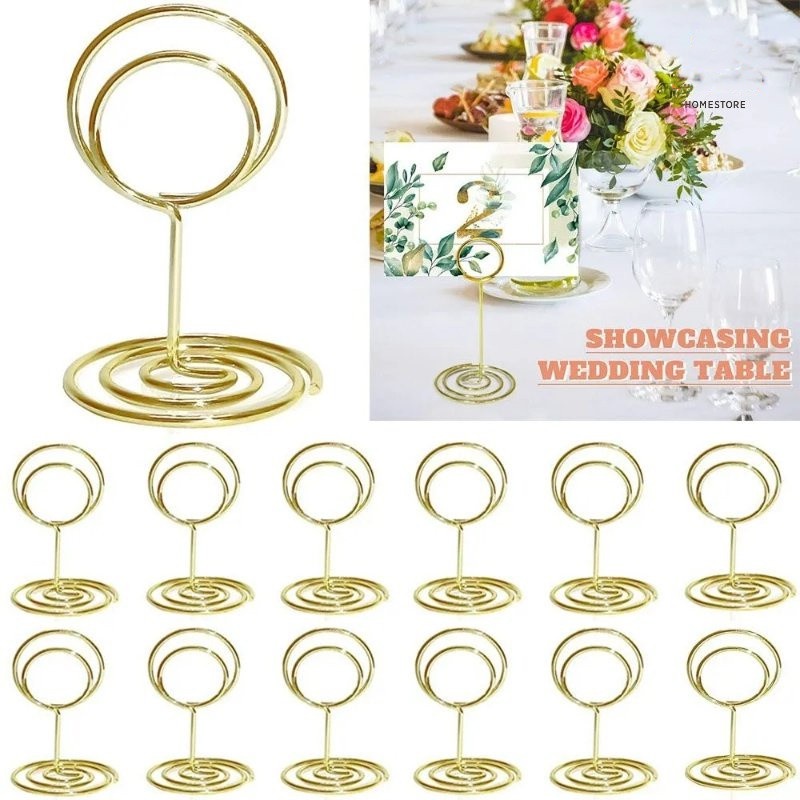 Kẹp Kim Loại Giữ Thẻ Menu / Ảnh Để Bàn Mini Hình Trái Tim Màu Vàng Dùng Trang Trí Tiệc Cưới / Sinh Nhật