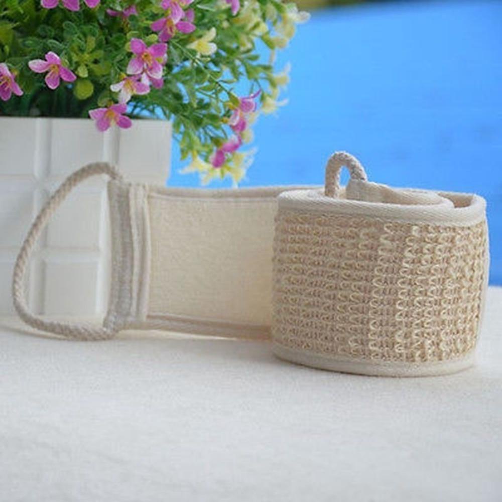 SUNKISSD Loofah Dây đeo lưng, Khăn dải Dây tắm tẩy tế bào chết hai mặt, Đai vệ sinh Massage toàn thân Máy tẩy tế bào chết Loofah ladle Tắm toàn thân Máy chà lưng tắm Rub
