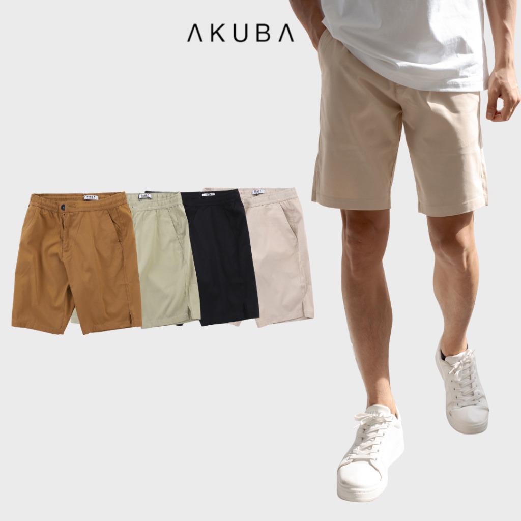 Quần short Kaki Nam Akuba, sọt Nam form slimfit, chất liệu thoáng mát, thời trang mùa hè 01H0287