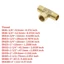 JUIC Vòi Barb, Tee Loại Đồng Ống Khớp, Bền 1 / 8 "1 / 2" 3 / 4 "1" Ống Đồng Lắp Ống Khí Nén Khớp Nối Bộ Chuyển Đổi Ống PE PU