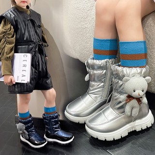 Giày Bốt Đi Tuyết Cổ Cao Lót cotton Giữ Ấm Chống Trượt Thời Trang Mùa Đông Cho Bé
