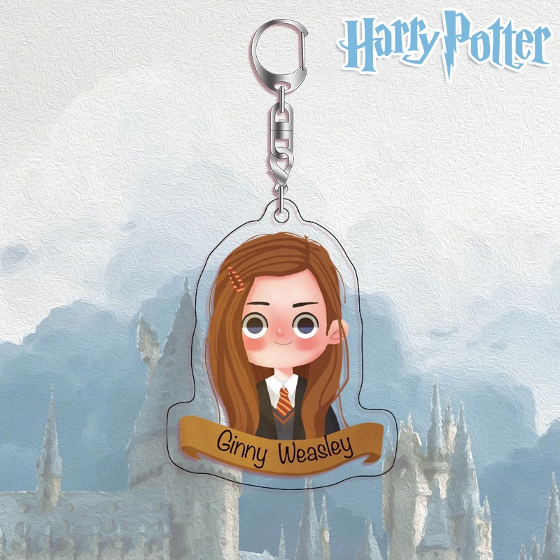 Móc khóa Harry Potter acrylic hình bảng các nhân vật trong hai mặt HD trang trí vật dụng