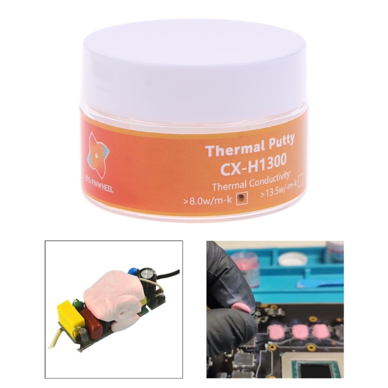 Thermal Putty JAGTRADE CX H1300 13.5W/m.K Thermal Conductive Grease Plaster Non-Conductive Heat Sink Compound 10/20/50/70g Thermal Grease