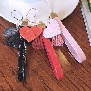 Mobile Dây Đeo Cổ Tay Bằng Da Phối Tua Rua Sang Trọng Cho Điện Thoại
