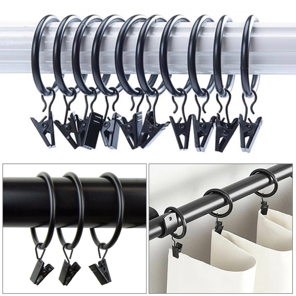 Bộ 10 Móc Treo Rèm cửa sổ Bằng Kim Loại Nhiều Màu Sắc | Shopee Việt Nam