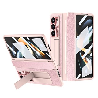 Vỏ bọc giá đỡ bằng da mạ điện Samsung galaxy Z Fold 5 Z Fold 7 Z Fold 6 Leveling Bản lề Chân đế kính cường lực Vỏ màn hình Z Fold 7 6 5 Vỏ kinh doanh