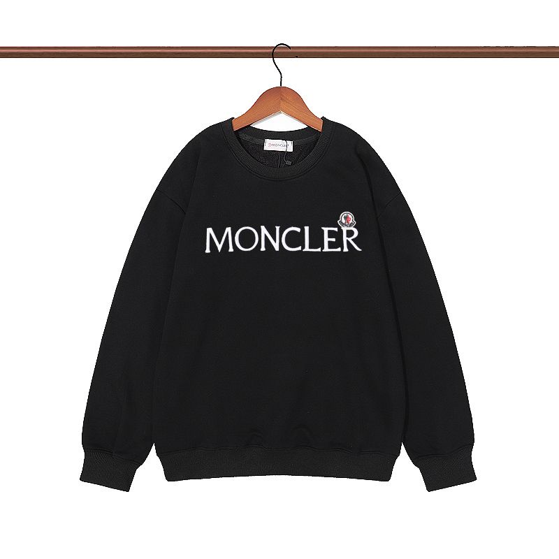 2023 Áo khoác hoodie Mông Cổ mới nam nữ có cotton nguyên chất cổ tròn in chữ huy hiệu áo sơ mi dáng rộng thông thường