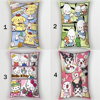 Vỏ gối hình chữ nhật cho trẻ em Sanrio Cinnamoroll & Kuromi & Hello Kitty & Melody Polyester Vỏ gối đệm ô tô Sofa Vỏ gối trang trí nhà (Không có lõi gối)