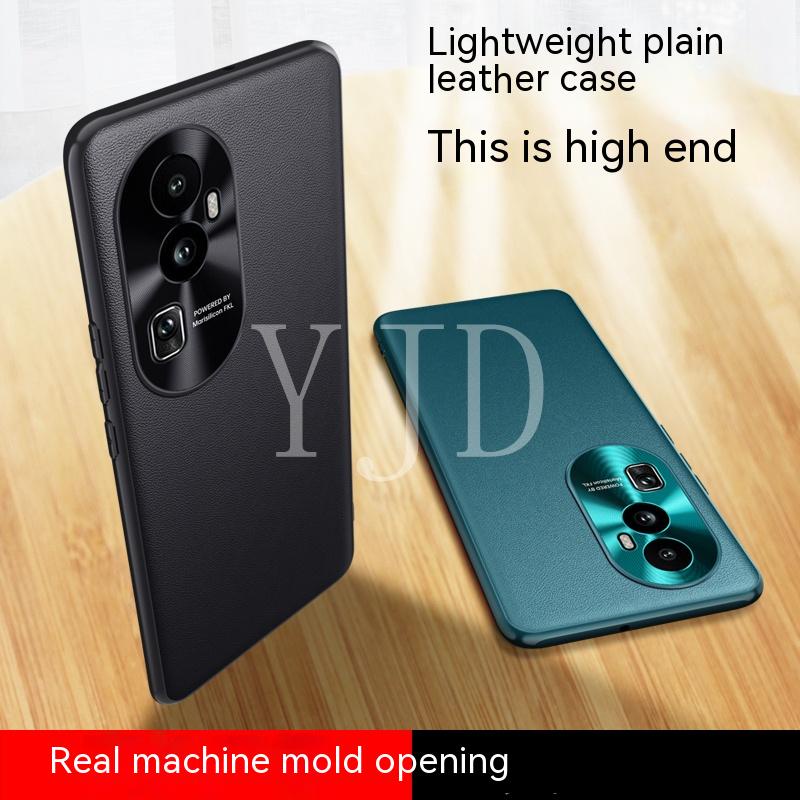 Ốp Điện Thoại Bằng Da Và Kim Loại Chống Sốc Cho OPPO Reno 10 Pro+