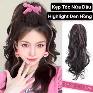 Tóc Giả Kẹp Cao Nửa Đầu Xoăn Light Hồng Ngọt Ngào Phong Cách Hàn Quốc HaminStore