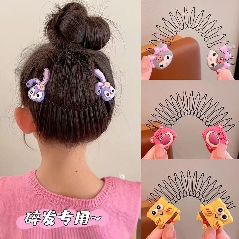 Xược Cài Tóc Làm Gọn Tóc Con Hoạt Hình Gấu Dâu/Thỏ Trắng/Kuromi Xinh Xắn Đáng Yêu Cho Bé Phụ Kiện Tóc Nữ